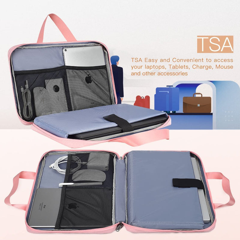  [AUSTRALIA] - 17 17.3 inch Laptop Sleeve Case Slim Water Resistant Durable TSA Laptop Bag for HP 17.3 Laptop, HP Envy 17, HP Pavilion 17, DELL Lenovo Asus Acer MSI 17.3" Computer Carrying Case -Pink 17-17.3 Inch Pink