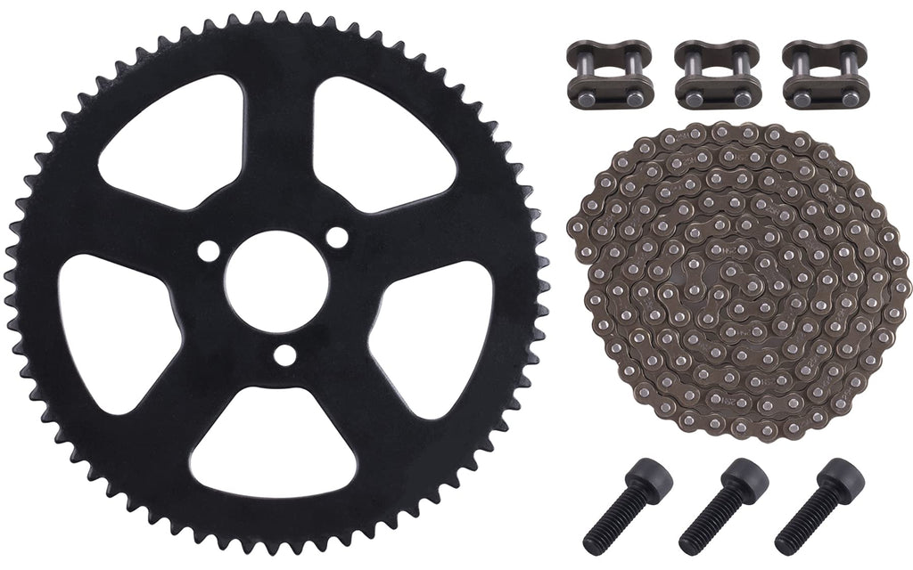  [AUSTRALIA] - CNCMOTOK 25H 136Links Chain + 68T 68 Tooth Rear Sprocket,fit for 49CC Mini Small Sports Car Pocket Bike 2 Stroke Off-Road Motorcycle Chain Pinion Chain Drive Gear