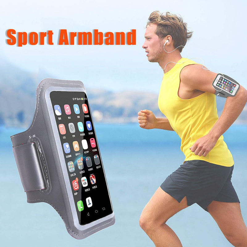 MOVOYEE Armband for Cell Phone Running Armband iPhone Armband 12 11 Pro Max Xs Xr X 8 7 6 Plus SE/Smartphone,Phone Armband Phone Holder for Workout/Sport/Exercise/Fitness/Jogging/Gym Touch ID Sleeve 01 Grey-Black - LeoForward Australia
