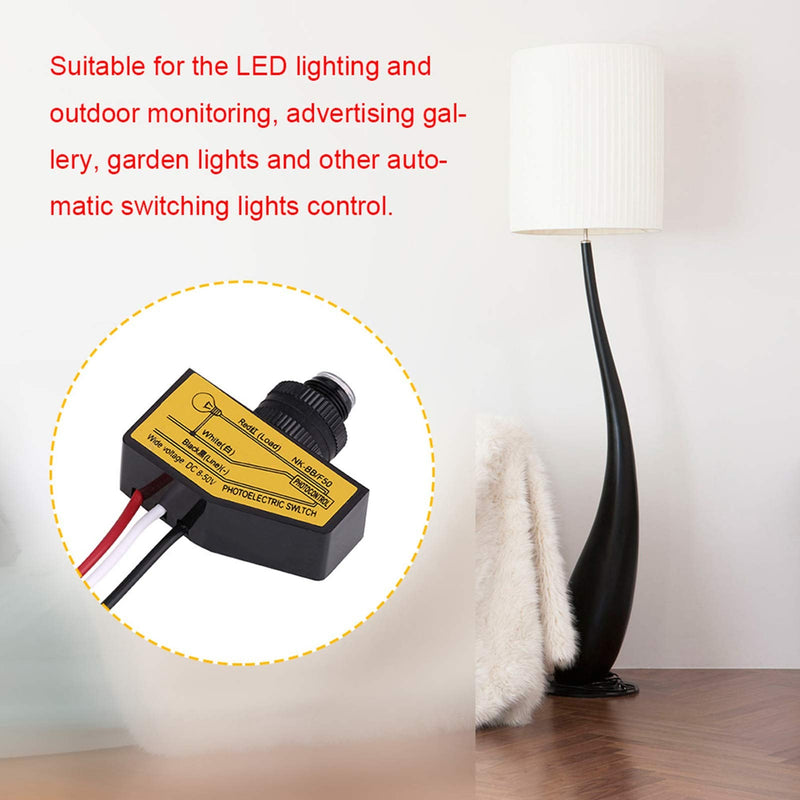  [AUSTRALIA] - 12V 24V 36V 48V Photocell Switch, Mini Photocell Switch Auto ON Off Light Sensor Control Switch 8V to 50VDC