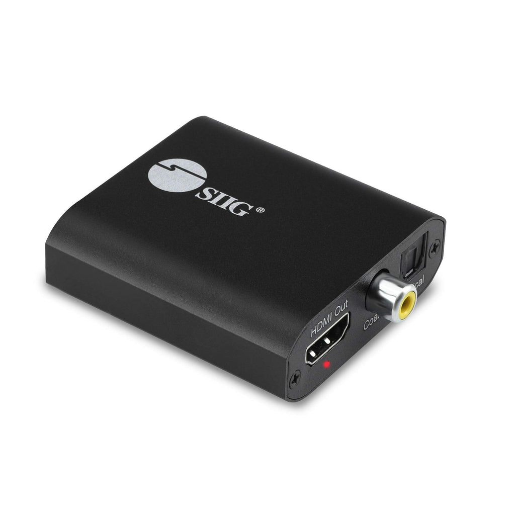  [AUSTRALIA] - SIIG 4K HDMI Audio Extractor, 4K30Hz, HDCP 1.4, Audio Extract to Optical Toslink/Coaxial/ 3.5mm Simultaneously, Supports Digital 5.1/ PCM 2 Channel Audio (CE-H26Q11-S1)