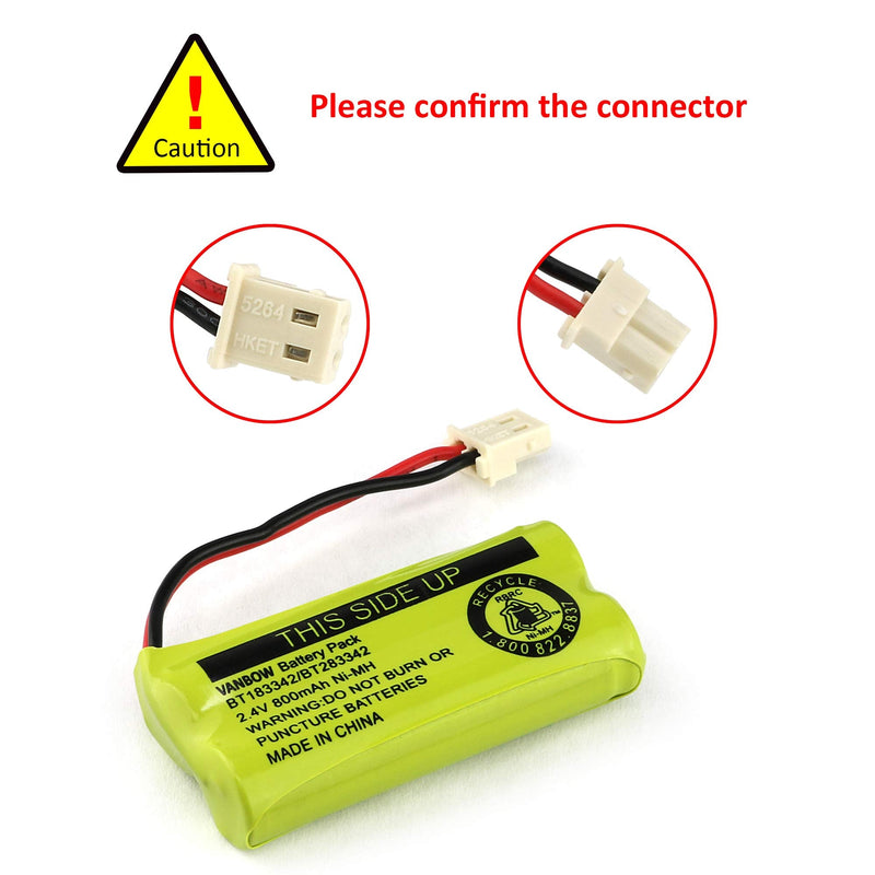  [AUSTRALIA] - BT183342/BT283342 2.4V 800mAh Ni-MH Battery Pack, Compatible with AT&T VTech Cordless Phone Batteries BT166342/BT266342 BT162342/BT262342 CS6709 CS6609 CS6509 CS6409 EL52100 EL50003 (Pack 4) pack 4