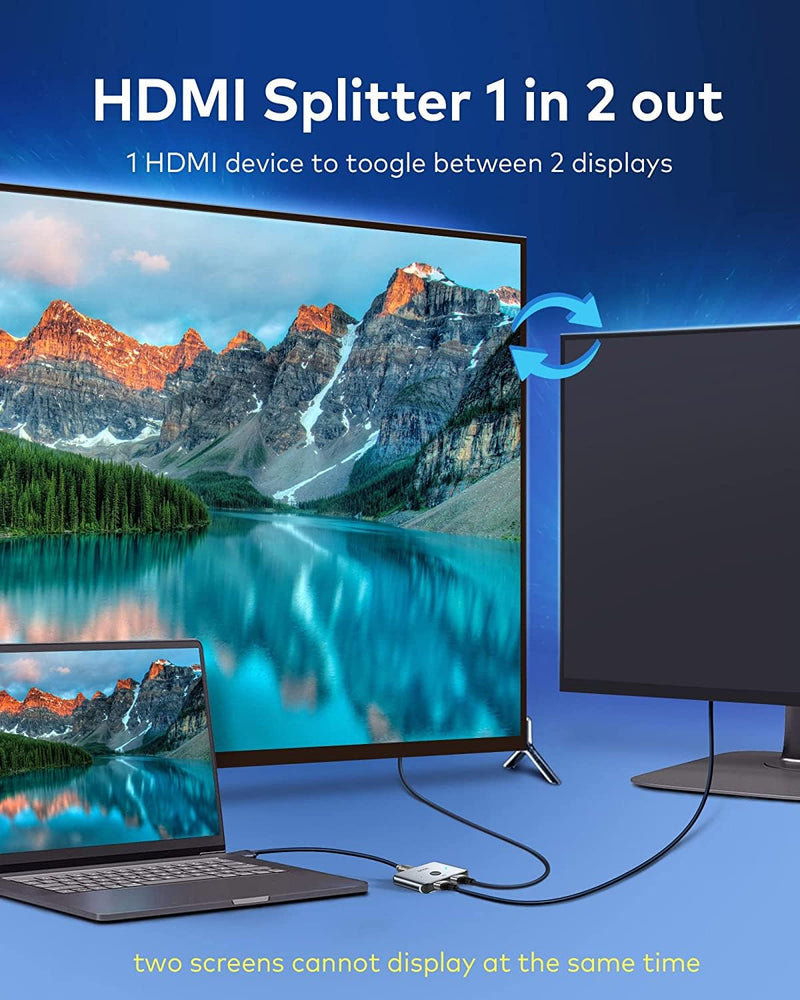  [AUSTRALIA] - llano HDMI 2.1 Switch, Ultra HD 8K Bi-Directional HDMI Switcher Splitter Supports 4K@120Hz, 8K@60Hz, Aluminum HDMI Switcher Selector for PS4/PS5, Xbox, Roku, Apple TV, Fire Stick, Sony TV