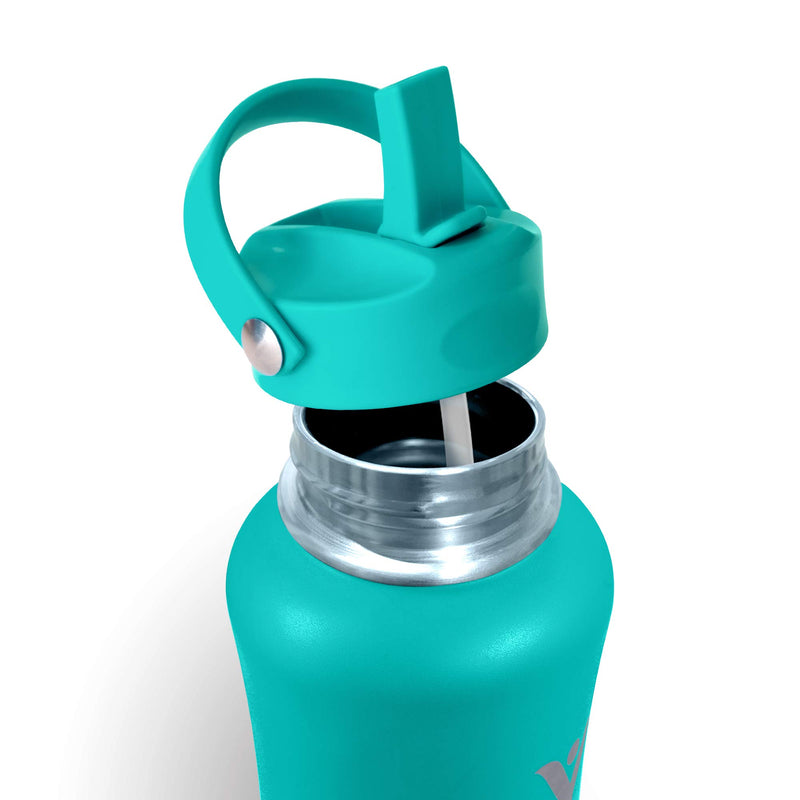  [AUSTRALIA] - DYLN Flexible Handle Cap - Water Insulated - Perfect Replacement 32 Oz and 40 Oz Lid for Wide Mouth Sports Leak - Free Design - Water Bottle Accessories - Blue Aqua Teal