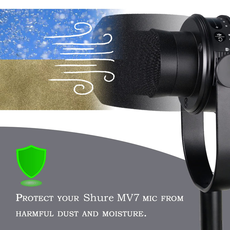  [AUSTRALIA] - Microphone Pop Filter Compatible with Shure MV7 Microphone - Mic Foam Windscreen Cover for MV7 Microphone to Blocks Out Plosives by YOUSHARES