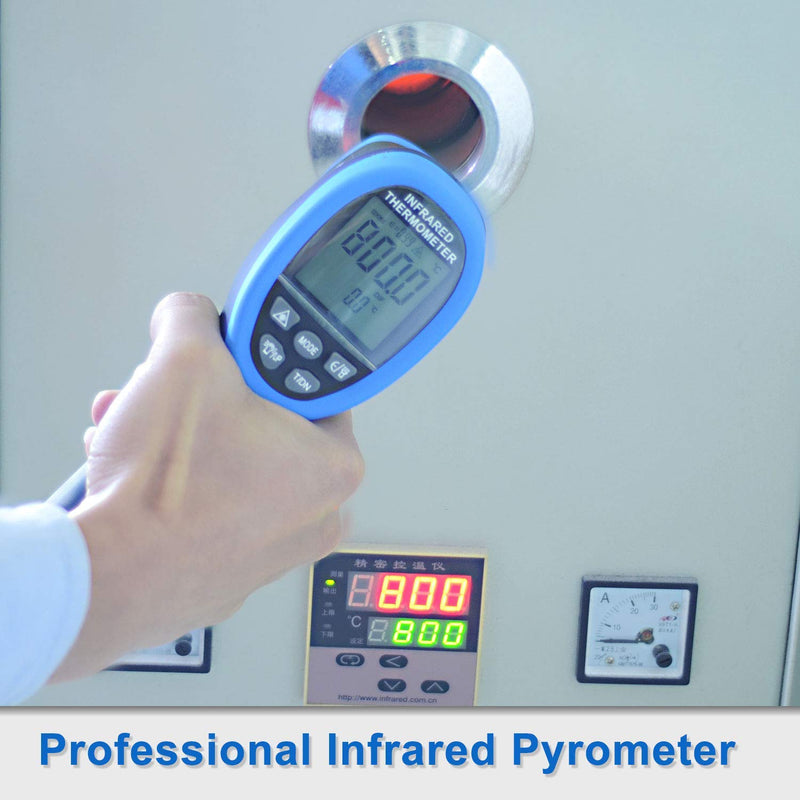  [AUSTRALIA] - BTMETER BT-1500 Non-Contact Pyrometer 30:1 Industrial Laser Thermometer Gun, -58℉ to 2732℉ (-50℃ ~ 1500℃) High Temp Infrared Thermometer (NOT for Human) BT-1500 Blue