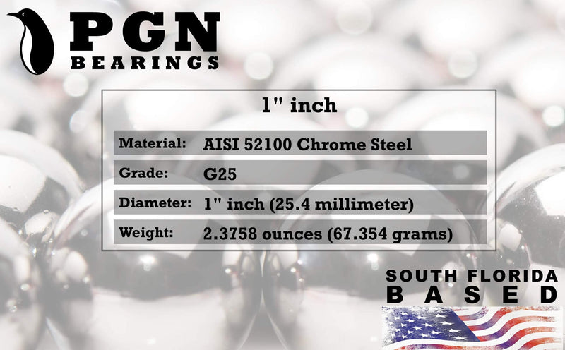 [AUSTRALIA] - (10 Pieces) PGN - 1" Inch Precision Chrome Steel Bearing Balls G25