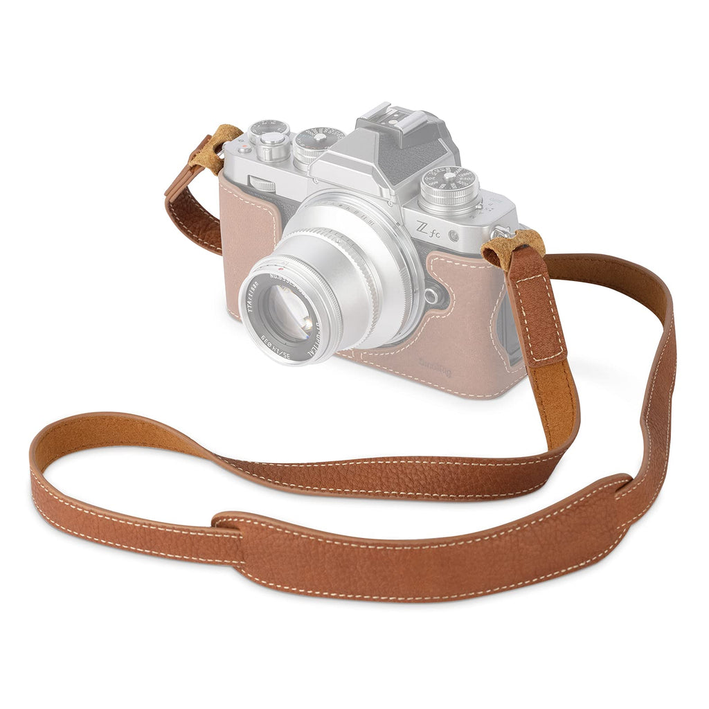  [AUSTRALIA] - SMALLRIG Leather Camera Strap, Vintage Brown Genuine Leather Neck Shoulder Camera Strap for Canon, for Nikon, for Pentax, for Sony, for Fujifilm and for Digital Camera - 3485