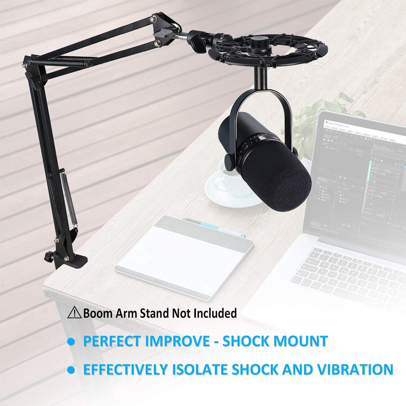  [AUSTRALIA] - Shure MV7 Boom Arm with Pop Filter - Shock Mount with 4 Inch 3 Layers Metal Windscreen Compatible with Shure MV7 Microphone by YOUSHARES