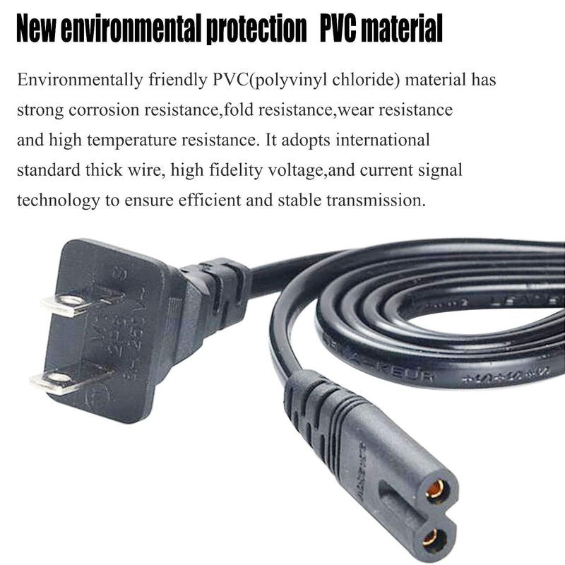  [AUSTRALIA] - 6Ft 2 Prong AC Power Cord Cable for Samsung LG TCL Sony Toshiba JVC HP Asus Acer Epson UN65KS8000FXZA UN40J5200AFXZA 43UH6100 Laptop Charger LED LCD Monitor TV Supply line 2 Prong Power Cord