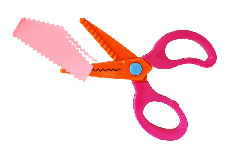  [AUSTRALIA] - Creative Craft Silly Safety Scissors! Decorative Edge - Includes 4 Interchangeable Blades - 5 Different Cut Patterns! Perfect for School, Arts and Crafts, and More! Safety Craft Scissors for Kids!