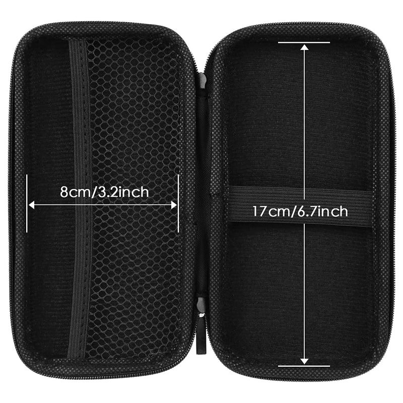  [AUSTRALIA] - iMangoo Shockproof Carrying Case Hard Protective EVA Case Impact Resistant Travel 12000mAh Bank Pouch Bag USB Cable Organizer Earbuds Sleeve Pocket Accessory Smooth Coating Zipper Wallet Fiber Black FiberBlack