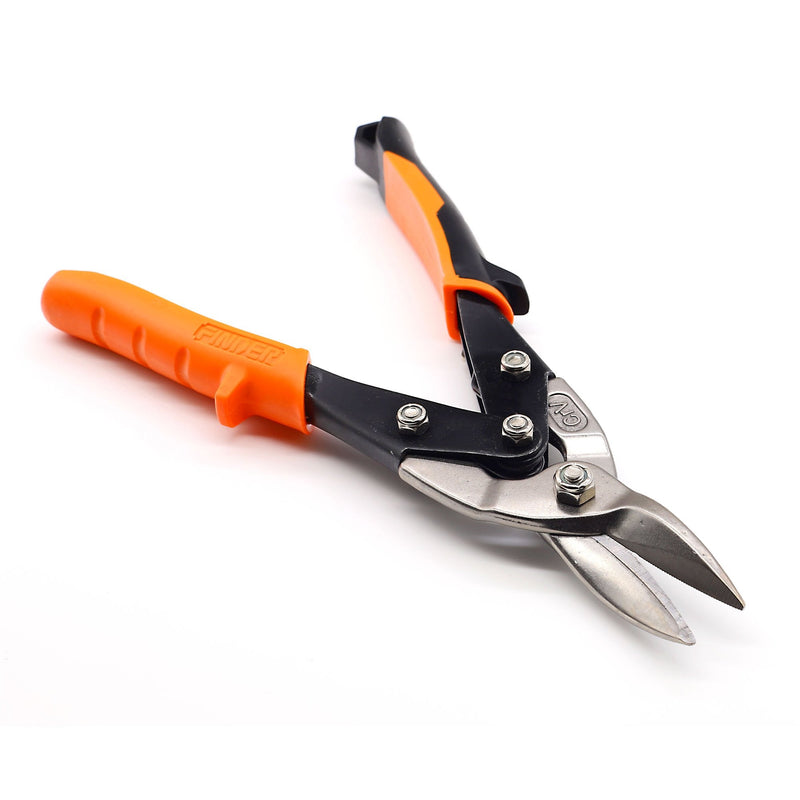  [AUSTRALIA] - Finder 10'' Straight Cut Aviation Snips, Scissors for Cutting Hard Material, Metal Sheet Cutter