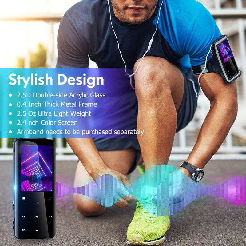  [AUSTRALIA] - 32GB Mp3 Player with Bluetooth 5.0 - Portable Digital Lossless Music Player for Walking Running,Super Light Metal Shell Touch Buttons with TF Card Expansion,