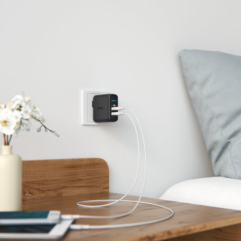  [AUSTRALIA] - USB Charger, Anker Elite Dual Port 24W Wall Charger, PowerPort 2 with PowerIQ and Foldable Plug, for iPhone 11/Xs/XS Max/XR/X/8/7/6/Plus, iPad Pro/Air 2/Mini 3/Mini 4, Samsung S4/S5, and More Black