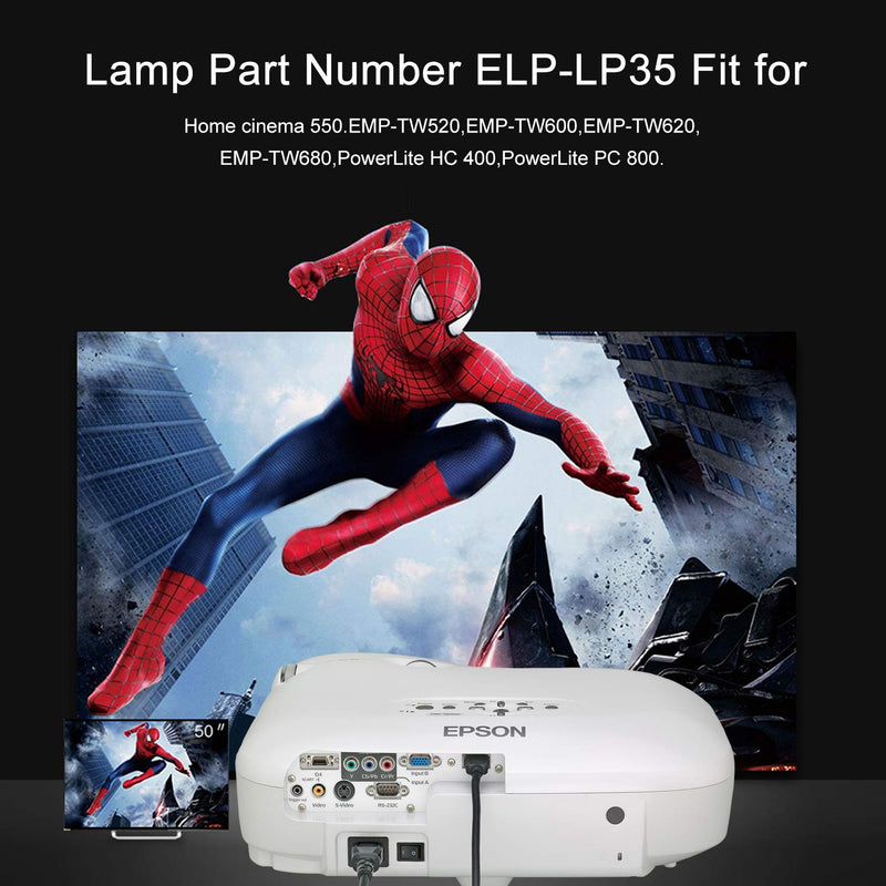  [AUSTRALIA] - Lampe Elplp35 for V13H010L35 Epson EMP tw600 emp-tw520 emp-tw680 Projector Replacement Lamp with Housing
