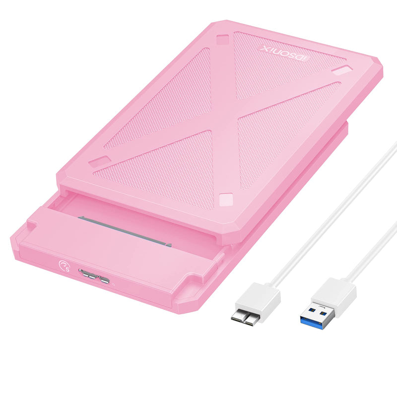  [AUSTRALIA] - iDsonix 2.5 inch Hard Drive Enclosure USB 3.0 to SATA III Tool-Free External Hard Drive Enclosure for 7mm/9.5mm 2.5" SSD HDD with UASP, for Toshiba Samsung WD, Xbox PC TV Pink U3-Pink