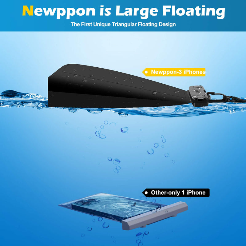  [AUSTRALIA] - newppon Floating Large Waterproof Phone Holder :2 Pack Float Underwater Clear Cellphone Protector - Universal Floatable Cell Water Proof Dry Bag Case for iPhone Samsung Galaxy for Boating Diving Swim