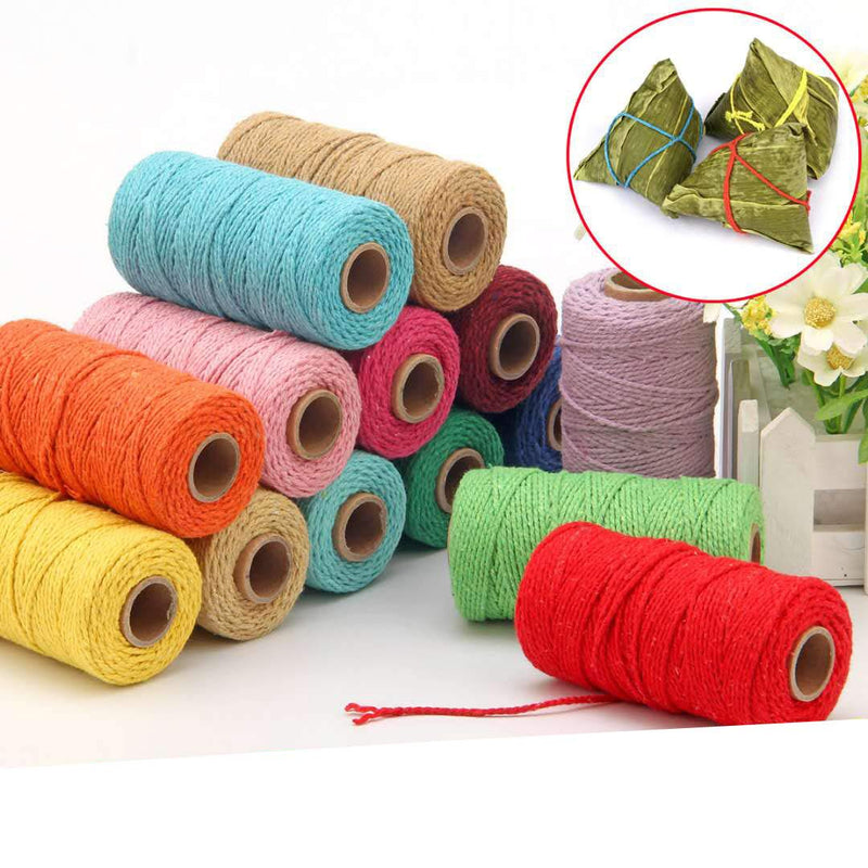  [AUSTRALIA] - Yzsfirm 2 Roll 2mm Cotton Twine Rope,656 Feet Gray Bakers Twine String for DIY Crafts and Gift Wrapping 13 Gray 2mm(2 Pcs)