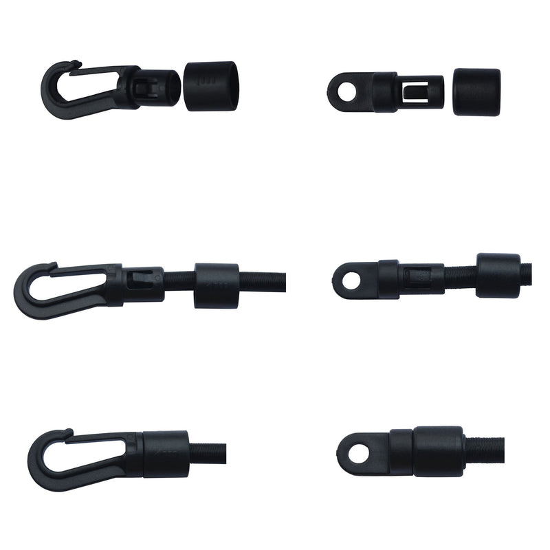  [AUSTRALIA] - Shock Cord Hook 10 Pcs Bungee Terminal End Tabbed S Hooks for 1/4" Bungee to Use on Kayaks Bendy 10 pcs