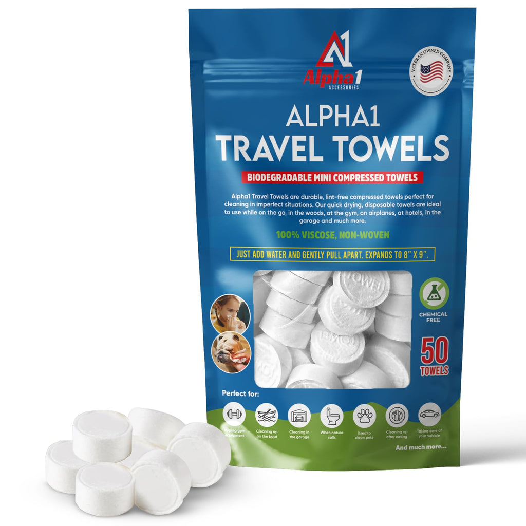  [AUSTRALIA] - Alpha1 Accessories Compressed Towel Tablets (50 Towel Tablets) 50 Towel Tablets