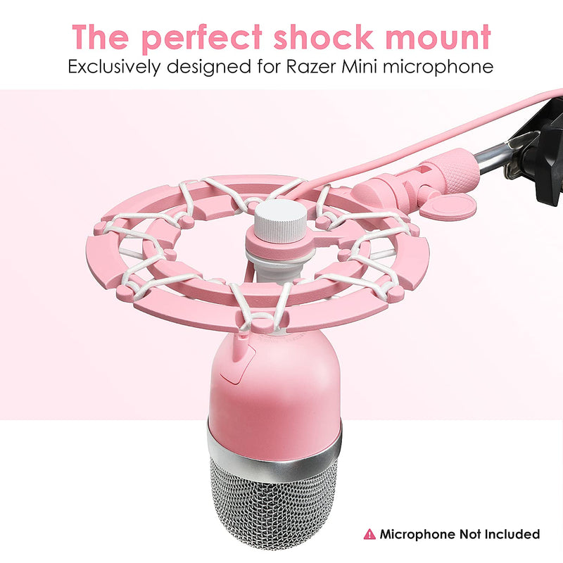  [AUSTRALIA] - YOUSHARES Pink Shock Mount - Shockmount Advanced Vibration Blocking, Noise Repelling Matching Mic Boom Arm Stand Compatible with Pink Razer Seiren Mini Microphone