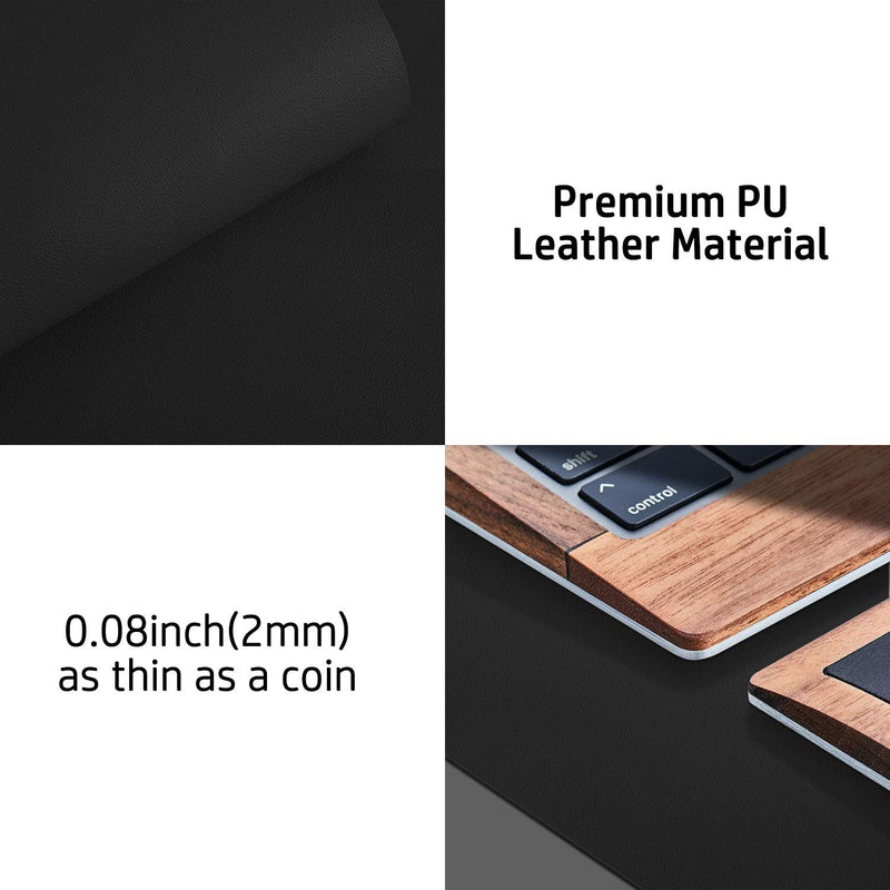 Leather Desk Pad Protector,Mouse Pad,Office Desk Mat, Non-Slip PU Leather Desk Blotter,Laptop Desk Pad,Waterproof Desk Writing Pad for Office and Home (Black,31.5" x 15.7") 31.5" x 15.7" Black - LeoForward Australia