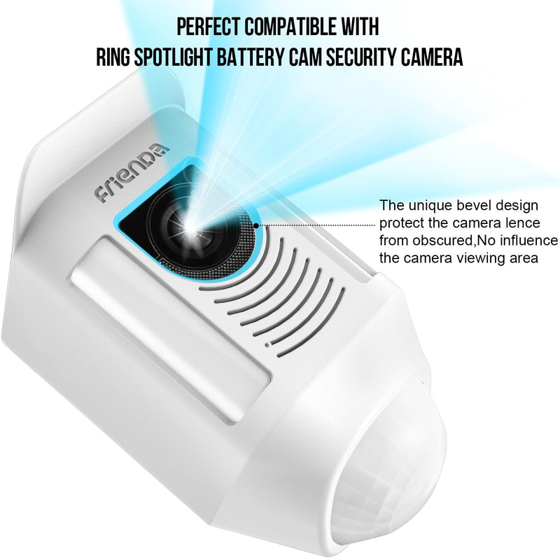  [AUSTRALIA] - Frienda Silicone Cover Skin for Ring Spotlight Battery Cam Security Camera, Sun Glare, UV Light and Weather Resistant Protected Case (White) White