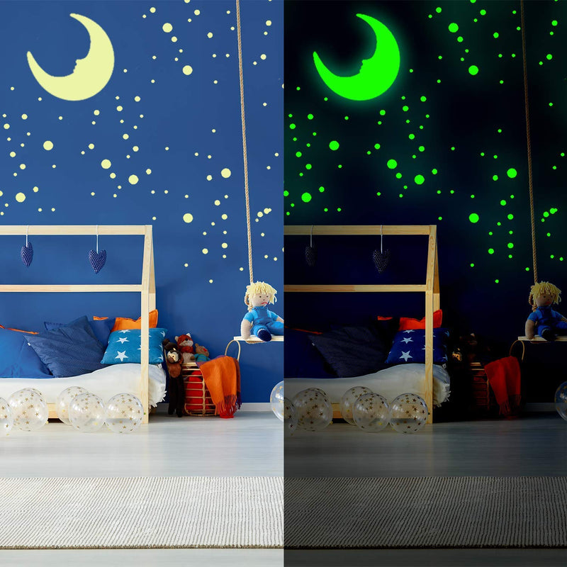Realistic 3D Domed Glow in The Dark Stars, 572 Dots in 3 Sizes and A Moon for Ceiling Or Walls, Glow Brighter and Longer Than Typical Glow in The Dark Stickers, Perfect for Kids Bedroom Living Room - LeoForward Australia