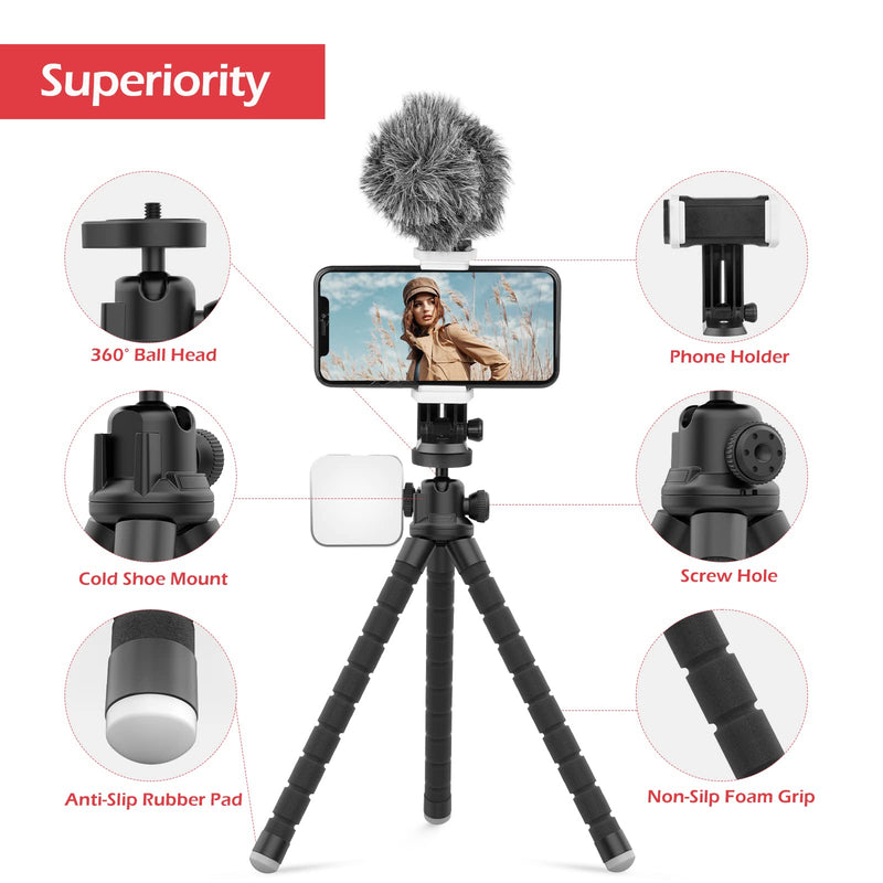  [AUSTRALIA] - 74’’ Camera Tripod Bundle with Cell Phone Tripod with Wireless Remote and Phone Holder, Compatible with Cellphone, Camera, Gopro