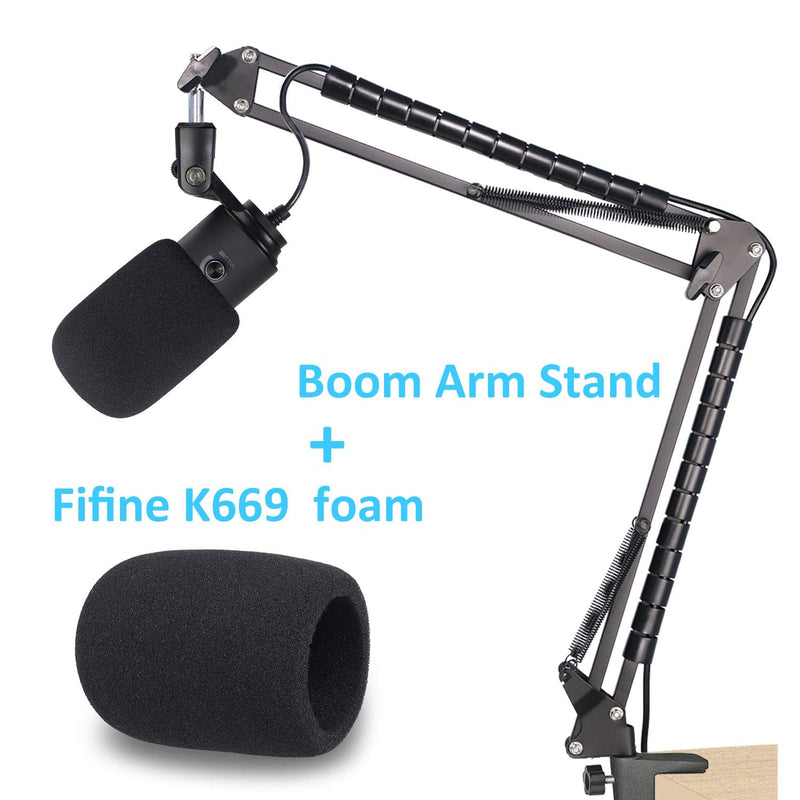  [AUSTRALIA] - K669 Microphone Boom Arm Mic Stand, Windscreen and Cable Sleeve Compatible with Fifine K669 669B USB Podcast Microphone to Recording and Streaming by YOUSHARES