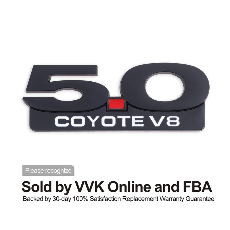  [AUSTRALIA] - 2Pack 5.0 Coyote V8 Emblem for Ford Mustang F150 F250 F350 Badge Decals (Black) Black