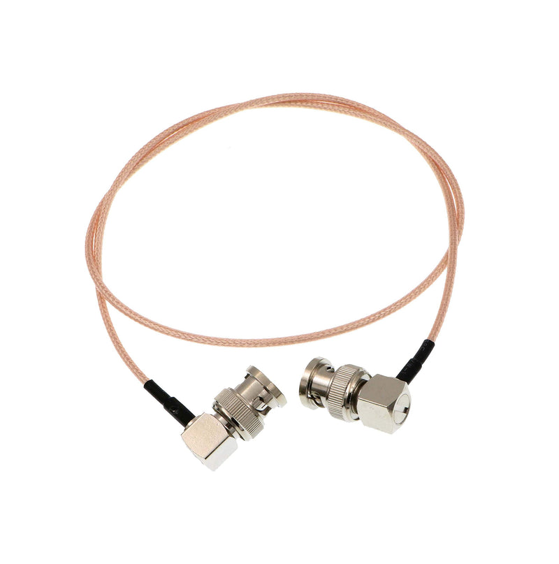  [AUSTRALIA] - Uonecn RG179 HD-SDI Cable Right Angle BNC Male to Male 75ohm MegaFlex for Blackmagic HyperDeck Shuttle and BMCC BMPC Hyperdeck Cameras 24'' 60cm Double right angle BNC Pink