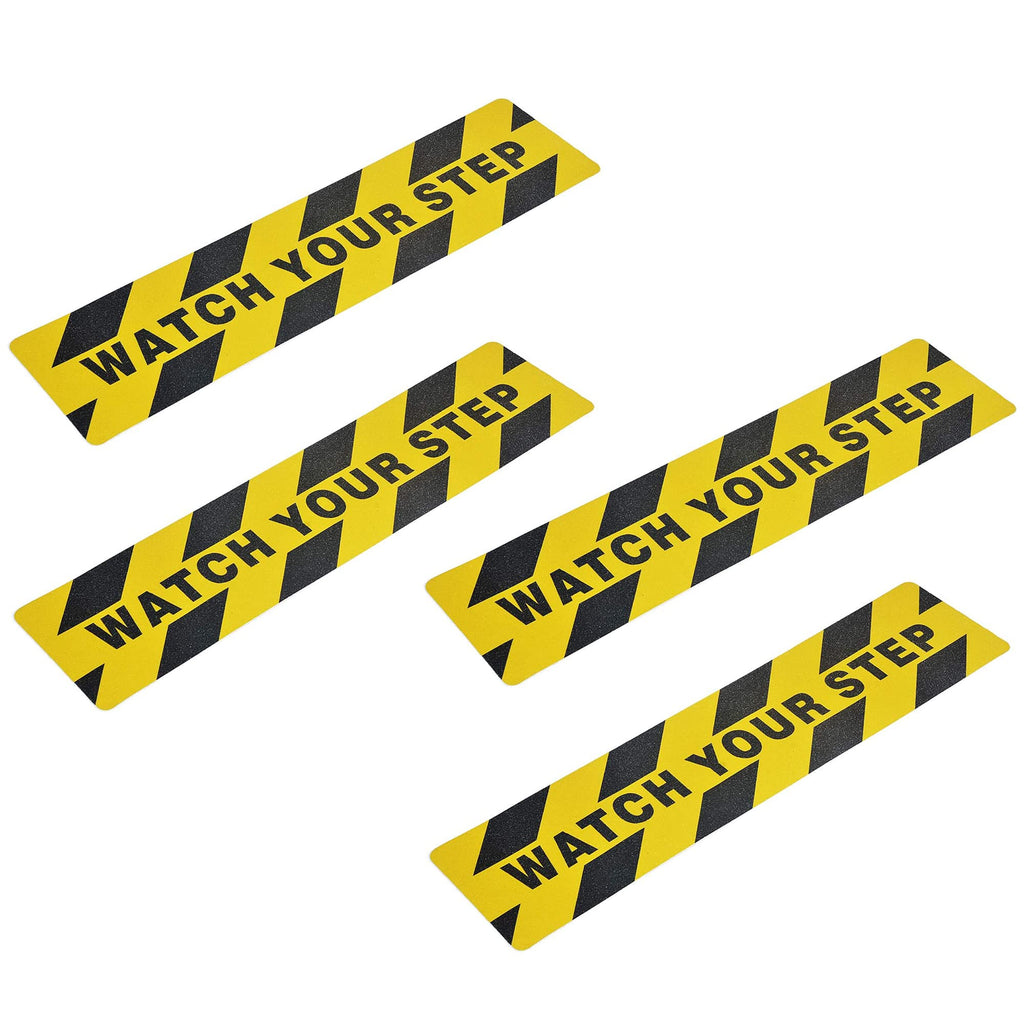  [AUSTRALIA] - MYANGHAOT Watch Your Step Warning Sticker Adhesive Tape Anti Slip Abrasive Tape for Workplace Safety Wet Floor Caution 6" x 24"