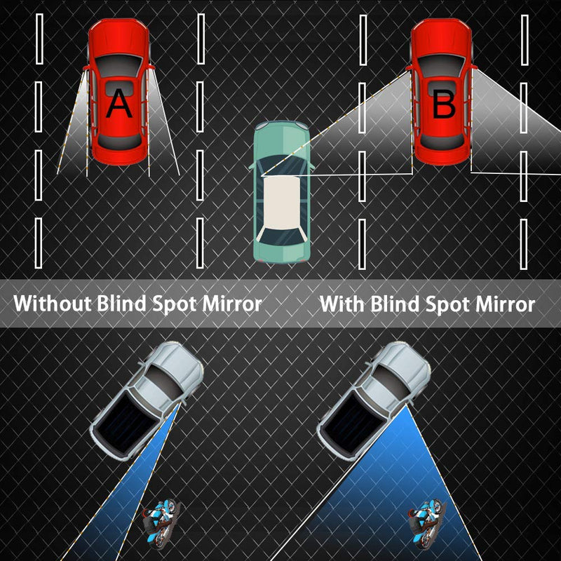 Pack of 2 Blind Spot Mirror 2" Round HD Glass Slim Frameless Convex Rear View Mirror Wide Angle 360°Rotate 30°Sway Adjustable Stick On Mirror - LeoForward Australia