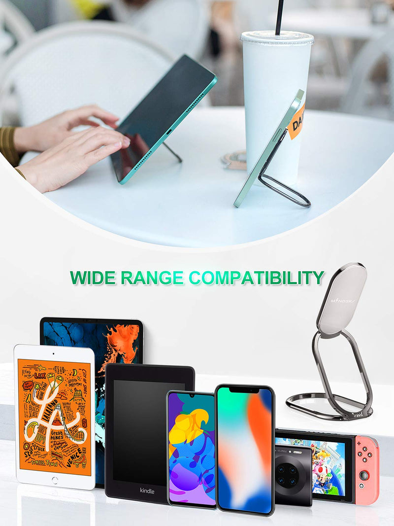  [AUSTRALIA] - Phone Ring Holder Finger Kickstand 360°Rotation Cellphone Back Grip Foldable Cell Phone Stand for Desk Compatible with iPhone iPad Smartphones Tablets ( w/ Universal Magnetic Car Mount) Gun Black