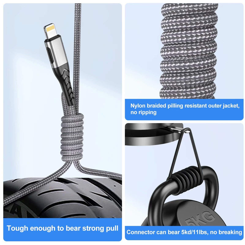  [AUSTRALIA] - iPhone Charger, [MFi Certified] 3Pack 10FT USB A Cable for Long Charger Cable, Fast iPhone Charging Cord for iPhone Xs Max/XS/XR/X/8/7/6S/6/Plus/SE/iPad(Silver) Silver