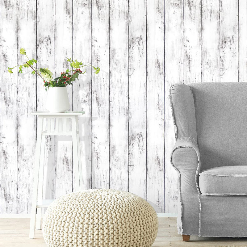  [AUSTRALIA] - Grey White Wood Wallpaper Wood Peel and Stick Wallpaper 17.7inchx118.1inch Wood Plank Wallpaper Faux Wood Contact Paper Grey White Shiplap Wallpaper Wood Self Adhesive Removable Wall Paper Vinyl 17.7inchx118.1inch≈14.5sq.ft