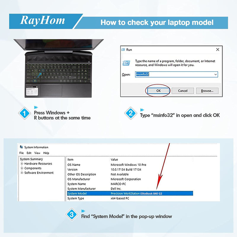  [AUSTRALIA] - RayHom CM03 CM03XL Laptop Battery - for HP EliteBook 840 845 850 855 740 745 750 755 G1 G2 Series Notebook fits CO06 CO06XL Battery Spare 716724-421 717376-001 CM03050XL