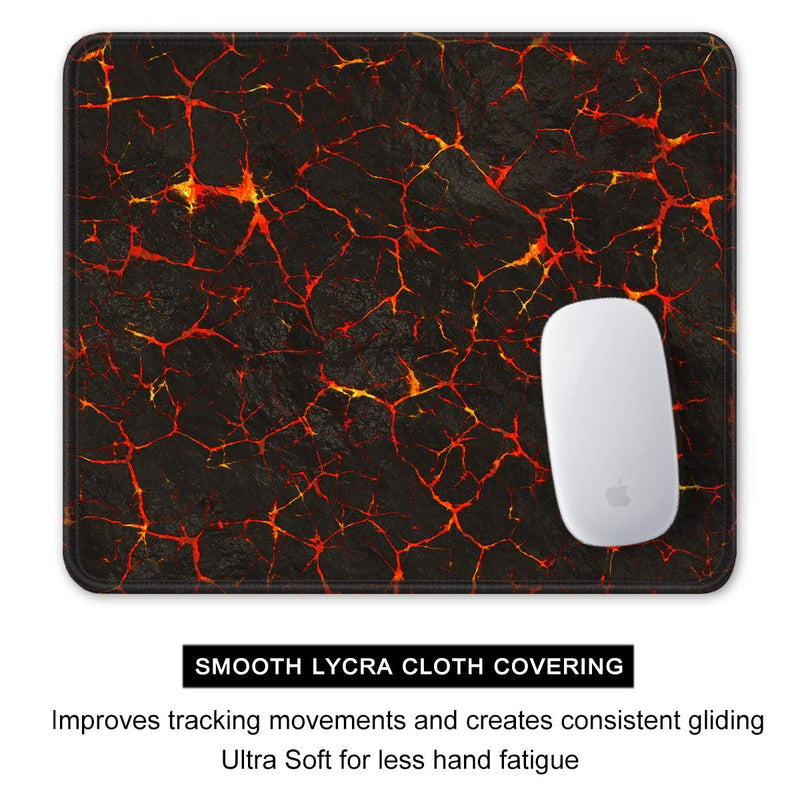  [AUSTRALIA] - Auhoahsil Gaming Mouse Pad, Square Volcanic Cracks Design Anti-Slip Rubber Mousepad with Stitched Edges for Office Game Laptop Computer Men, Pretty Custom Pattern, 11.8" x 9.8", Volcanic Lava Crack Volcanic Magma Crack