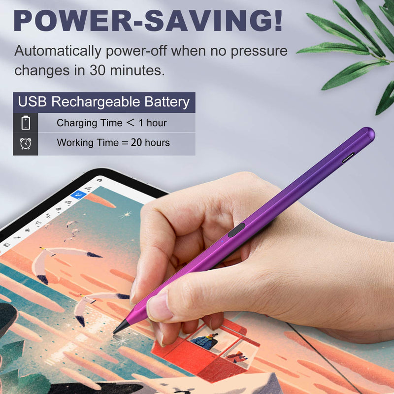 TiMOVO Stylus Pencil for iPad with Palm Rejection,Aple iPad Pencil 2nd Gen for iPad Pro 11/12.9 Inch (2018-2021), iPad 9/8/7/6th Gen,iPad Mini 6/5th,iPad Air 4th/3rd,Magnetic Design, Gradient Purple - LeoForward Australia