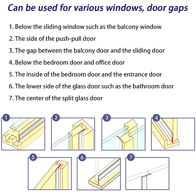  [AUSTRALIA] - TAROSE Weather Stripping, Silicone Door Seal Strip Door, Window, Transparent 16 Feet Long (Width 35mm) 35 mm, 16.5ft Lucent