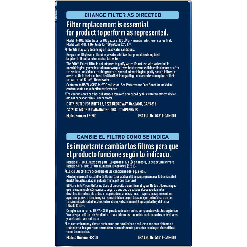  [AUSTRALIA] - Brita Tap Water Faucet Filtration System with Filter Change Reminder, Reduces 99% of Lead, BPA Free, Fits Standard Faucets Only, Chrome 3 ct