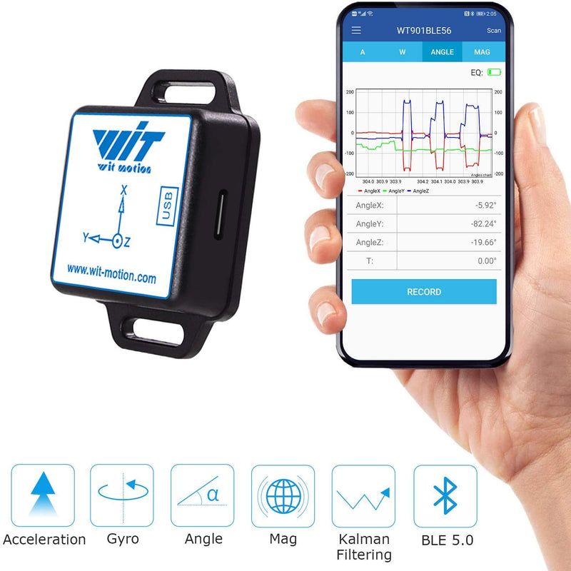 [Bluetooth 5.0 Accelerometer+Inclinometer] WT901BLECL MPU9250 High-Precision 9-axis Gyroscope+Angle(XY 0.05° Accuracy)+Magnetometer with Kalman Filter, Low-Power 3-axis AHRS IMU Sensor for Arduino - LeoForward Australia