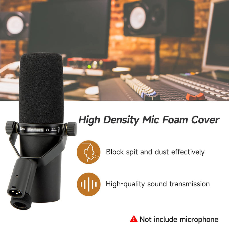  [AUSTRALIA] - SM7B Pop Filter - Mic Windscreen Wind Cover Compatible with Shure SM7B Vocal Dynamic Microphone Black Noise Cancellation Windsock Cover by WIBOND
