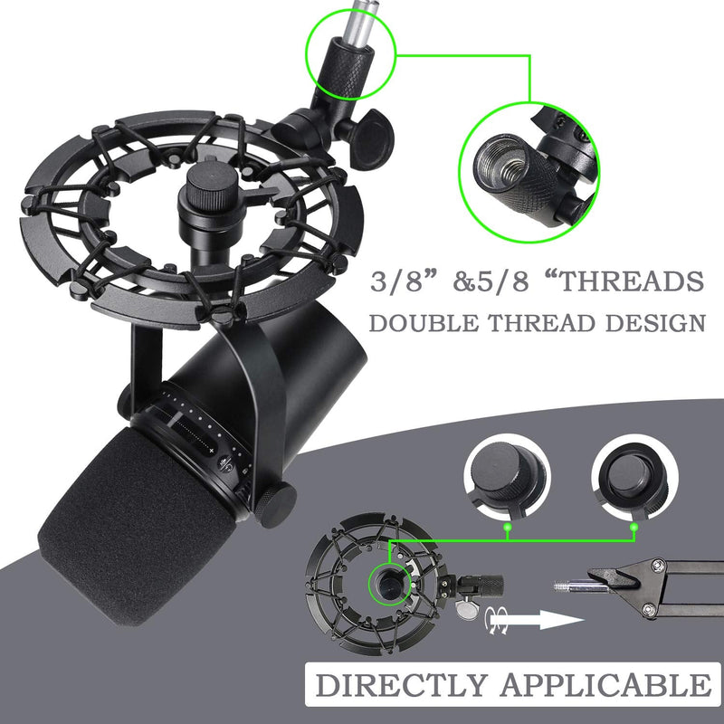  [AUSTRALIA] - MV7 Shock Mount Reduces Vibration Noise Matching Mic Boom Arm Stand, Compatible for Shure MV7 Mic by YOUSHARES