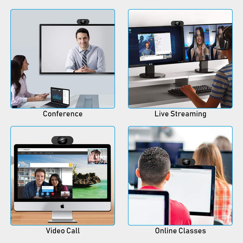  [AUSTRALIA] - 2021 Business Webcam with Microphone, wansview 1080P USB 2.0 PC Web Camera for Laptop, Computer, Desktop, Plug and Play, for Live Streaming, Video Chat, Conference, Recording, Online Classes, Game