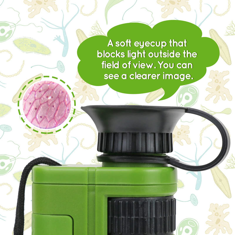  [AUSTRALIA] - 120x LED Lighted Zoom Pocket Microscope for Kids (Green)…