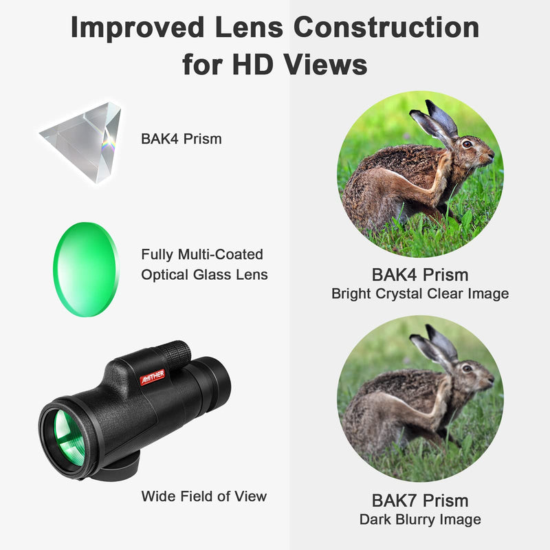  [AUSTRALIA] - 12x55 Monocular Telescope for Adults - High Powered Professional Monoculars with Clear Low Light Vision Including Phone Adapter Tripod for Bird Watching Hiking Hunting Camping Concert Travel