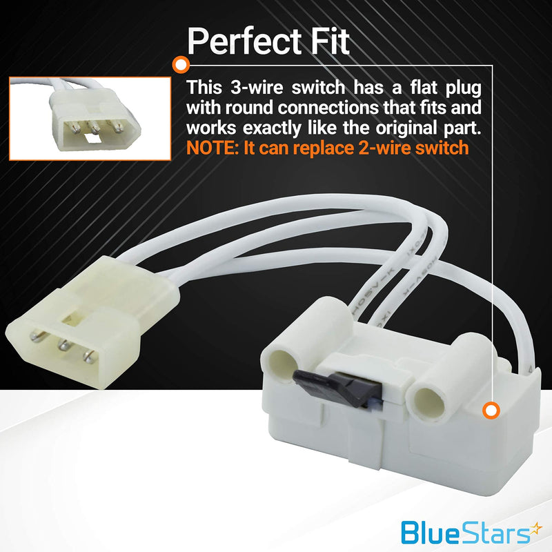  [AUSTRALIA] - UPGRADED 3406107 Dryer Door Switch Replacement part by BlueStars - Easy to Install - Exact fit for Whirlpool & Kenmore Dryers - Replaces 3406109 3405100 3405101 3406100 3406101
